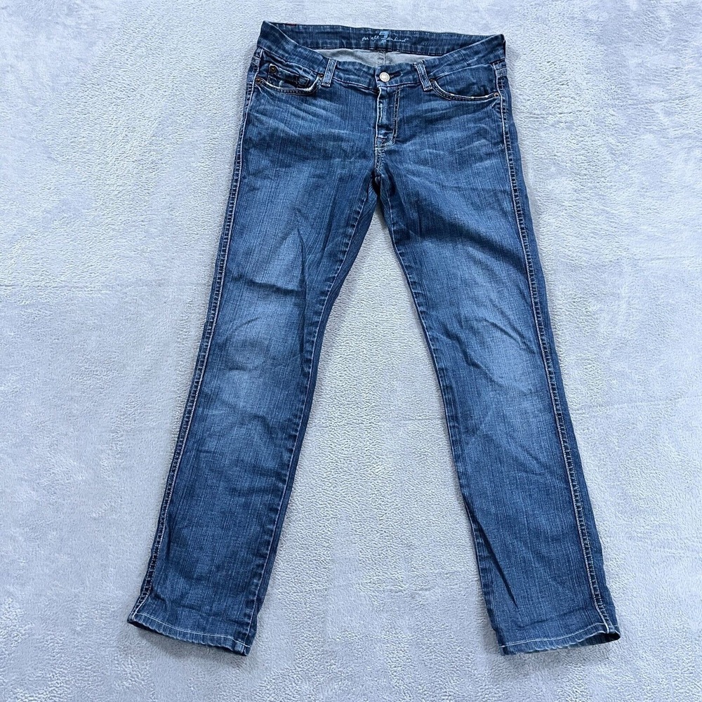 7 For All‎ Mankind Jeans Women's 29 Low Rise Slim Straight Leg Denim